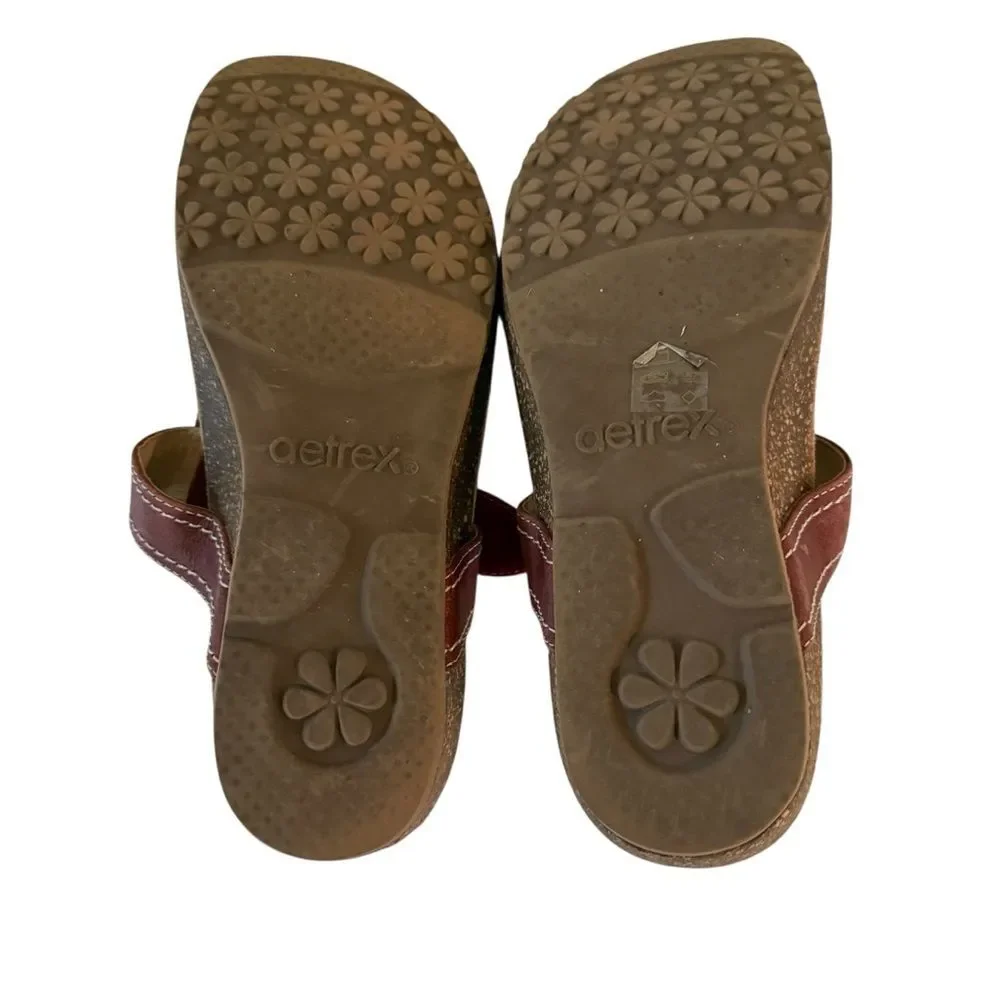 Aetrex Orthapedic Adjustable Embellished Thong Flip Flop Sandals Comfort  Sz 38